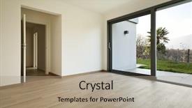  Presentation with apartment - Amazing theme having slide design - modern architecture new empty apartment backdrop and a coral colored foreground