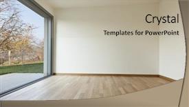  Presentation with apartment - Theme with slide design - modern architecture new empty apartment background and a mint green colored foreground