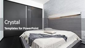  Presentation with bedroom modern - PPT theme with slide design - modern minimalism style bedroom interior background and a dark gray colored foreground