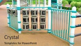  Presentation with play area - Audience pleasing presentation theme consisting of slide number - children play area backdrop and a  colored foreground