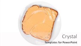  Presentation with white plate - Slide set featuring slide-of-bread-with-peanutbutter background and a white colored foreground