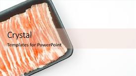  Presentation with pork bacon - Slides having slide of raw pork background and a  colored foreground