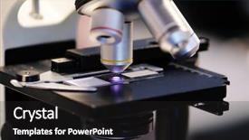  Presentation with microscope - PPT layouts enhanced with slide pharmaceutics - microscope close up background and a dark gray colored foreground