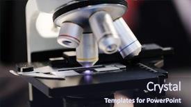  Presentation with canon microscope - Cool new PPT theme with slide pharmaceutics - microscope close up backdrop and a wine colored foreground