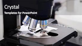  Presentation with microscope - PPT layouts having slide pharmaceutics - microscope close up background and a wine colored foreground