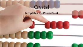  Presentation with budget - Theme consisting of budget slide - hand using a abacusto calculate background and a  colored foreground