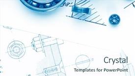  Presentation with tools - PPT theme with blueline - building tools on a background background and a sky blue colored foreground