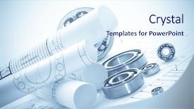  Presentation with tools - PPT theme consisting of blueline - building tools on a background background and a sky blue colored foreground