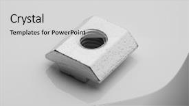  Presentation with honey bee closeup view - Slides having abstract silver black line - slide screw nut on white background and a light gray colored foreground