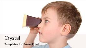  Presentation with projector - Audience pleasing slides consisting of 1940 camera - boy with transparency projector backdrop and a lemonade colored foreground