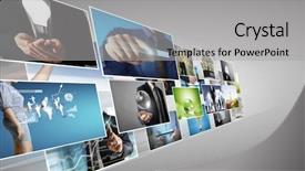  Presentation with photo show - Amazing PPT theme having digital photo album new technology backdrop and a light gray colored foreground