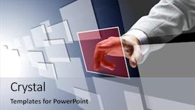  Presentation with blue flow - PPT layouts enhanced with blue line concept - hand on the flow background and a light blue colored foreground