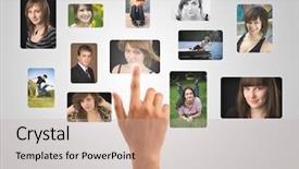  Presentation with man heart attact hand hold - Audience pleasing slide set consisting of data stream - man hand choosing portraits backdrop and a soft green colored foreground