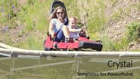  Presentation with roller coaster - Audience pleasing PPT layouts consisting of slide theme - family riding a fun roller backdrop and a coral colored foreground