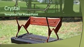  Presentation with swing - PPT layouts consisting of slide theme - swing in green playground park background and a  colored foreground