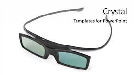 Presentation with glasses - Cool new PPT theme with slide video - 3d glasses isolated on white backdrop and a white colored foreground