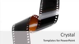  Presentation with vintage movie - Slide set with slide video - film spiral vintage 35mm movie background and a light gray colored foreground