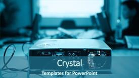  Presentation with projector - Presentation theme featuring slide video - projector in meeting room background and a ocean colored foreground
