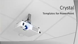  Presentation with projector - Amazing slide deck having slide video - projector on the ceiling backdrop and a light gray colored foreground