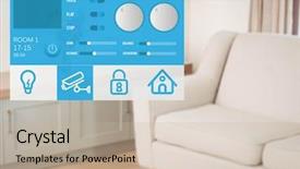  Presentation with automation system - PPT layouts enhanced with slider bar - digital composite of home automation background and a mint green colored foreground