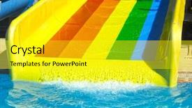  Presentation with colorful water droplets - PPT theme with sliders - colorful slider in water park background and a yellow colored foreground