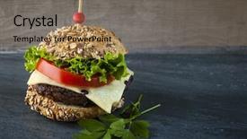  Presentation with swim against the current - Colorful presentation theme enhanced with sliders - gourmet hamburger with swiss cheese backdrop and a coral colored foreground