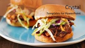  Presentation with bbq flier - Audience pleasing slide set consisting of sliders - pulled pork with bbq sauce backdrop and a gold colored foreground