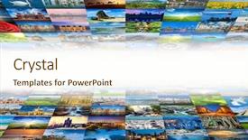  Presentation with world travel - Slide set enhanced with slideshow - multimedia background composed of many background and a cream colored foreground