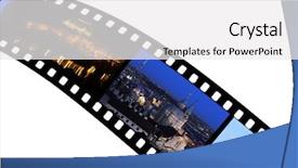  Presentation with film strip - Colorful PPT layouts enhanced with slideshow - travel shots from prague city backdrop and a white colored foreground