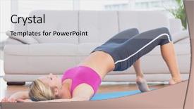  Presentation with exercise mat - Colorful slide deck enhanced with slim blonde lifting her pelvis backdrop and a light gray colored foreground