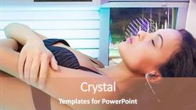  Presentation with slim body - Slides consisting of slim body lying in tanning background and a coral colored foreground