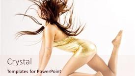  Presentation with hair corporate female - Cool new presentation with slim-female-flicking-long-hair backdrop and a lemonade colored foreground