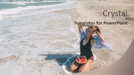  Presentation with vegan diet - Cool new slides with slim-girl-in-fashion-style backdrop and a soft green colored foreground