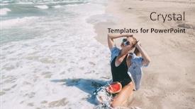  Presentation with vegan diet - Slide deck consisting of slim-girl-in-fashion-style background and a soft green colored foreground