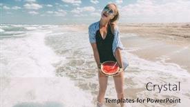  Presentation with vegan diet - Beautiful theme featuring slim-girl-in-fashion-style backdrop and a soft green colored foreground