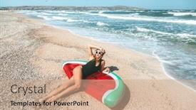  Presentation with mattress - Amazing theme having slim-girl-in-fashion-style backdrop and a coral colored foreground