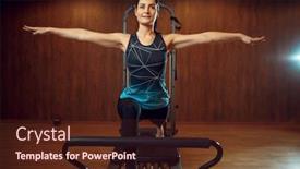  Presentation with pilates - Slide deck having slim-girl-keeps-the-balance background and a tawny brown colored foreground