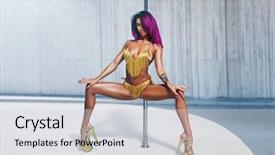  Presentation with slim body - PPT layouts enhanced with slim sexy woman with pink background and a light gray colored foreground