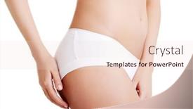  Presentation with slim body - Beautiful PPT theme featuring slim tanned woman's body isolated over white background backdrop and a lemonade colored foreground