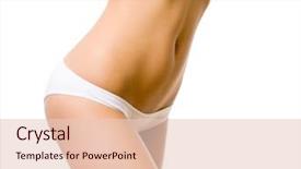  Presentation with slim body - PPT theme featuring slim tanned woman's body background and a lemonade colored foreground