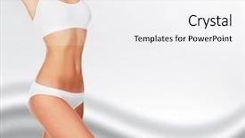  Presentation with background - Slides having slim woman against abstract background background and a white colored foreground