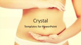  Presentation with slim belly - Colorful slides enhanced with slim woman belly with hand on it backdrop and a blonde colored foreground