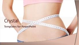  Presentation with measuring - Beautiful slides featuring slim woman measuring her waistline backdrop and a lemonade colored foreground