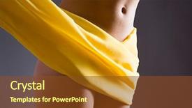  Presentation with slim body - Slides with slim woman's body on black background background and a tawny brown colored foreground