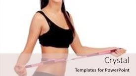  Presentation with tape measure - Beautiful PPT theme featuring slim woman tape measure isolated on white background backdrop and a lemonade colored foreground