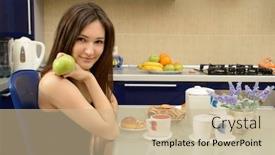  Presentation with carbohydrates - Audience pleasing slide deck consisting of slim-young-attractive-woman backdrop and a coral colored foreground