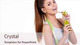  Presentation with slim body - PPT theme with slim young woman with perfect background and a lemonade colored foreground
