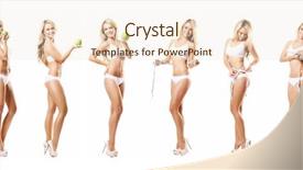  Presentation with diet and nutrition - Presentation design consisting of slimming - fit and sporty girl background and a lemonade colored foreground