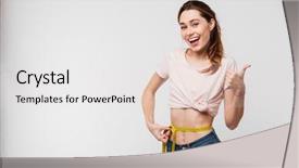  Presentation with tape - Audience pleasing theme consisting of slimming - portrait of a slim satisfied backdrop and a light gray colored foreground