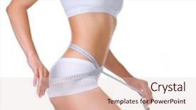  Presentation with slim body - Colorful slide set enhanced with slimming - woman measuring her waistline perfect backdrop and a lemonade colored foreground